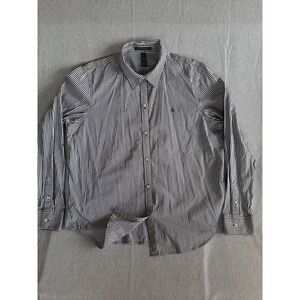 Lauren Ralph Lauren Women's XL Black/White Pure Cotton Pintripes Button's Shirt